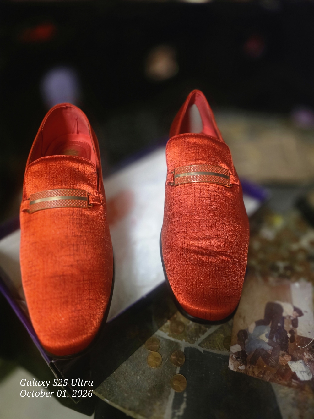 Red Velvet Men’s Loafers - Unbranded